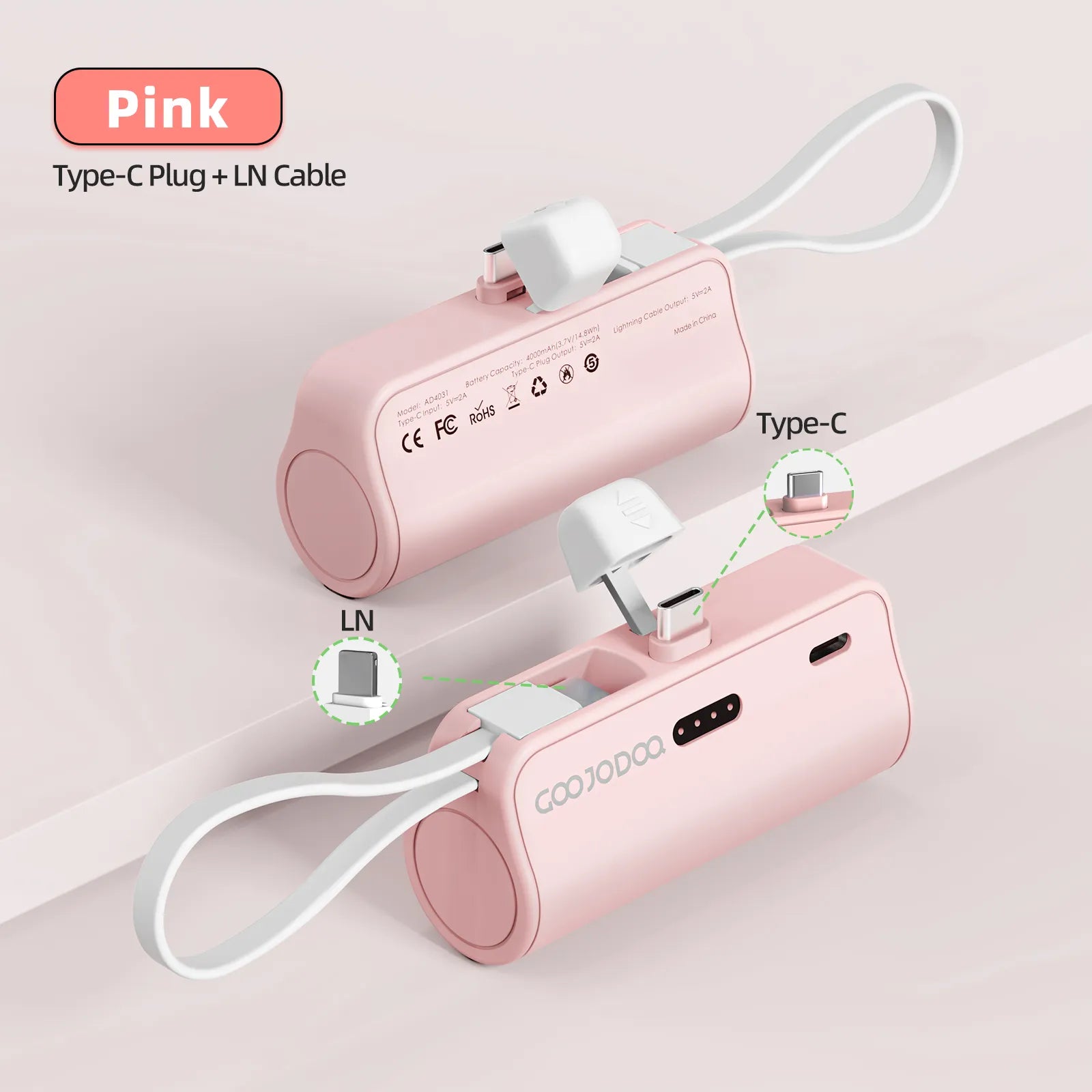 GOOJODOQ Official AD4031 4000mAh Mini Power Bank | Travel Essential