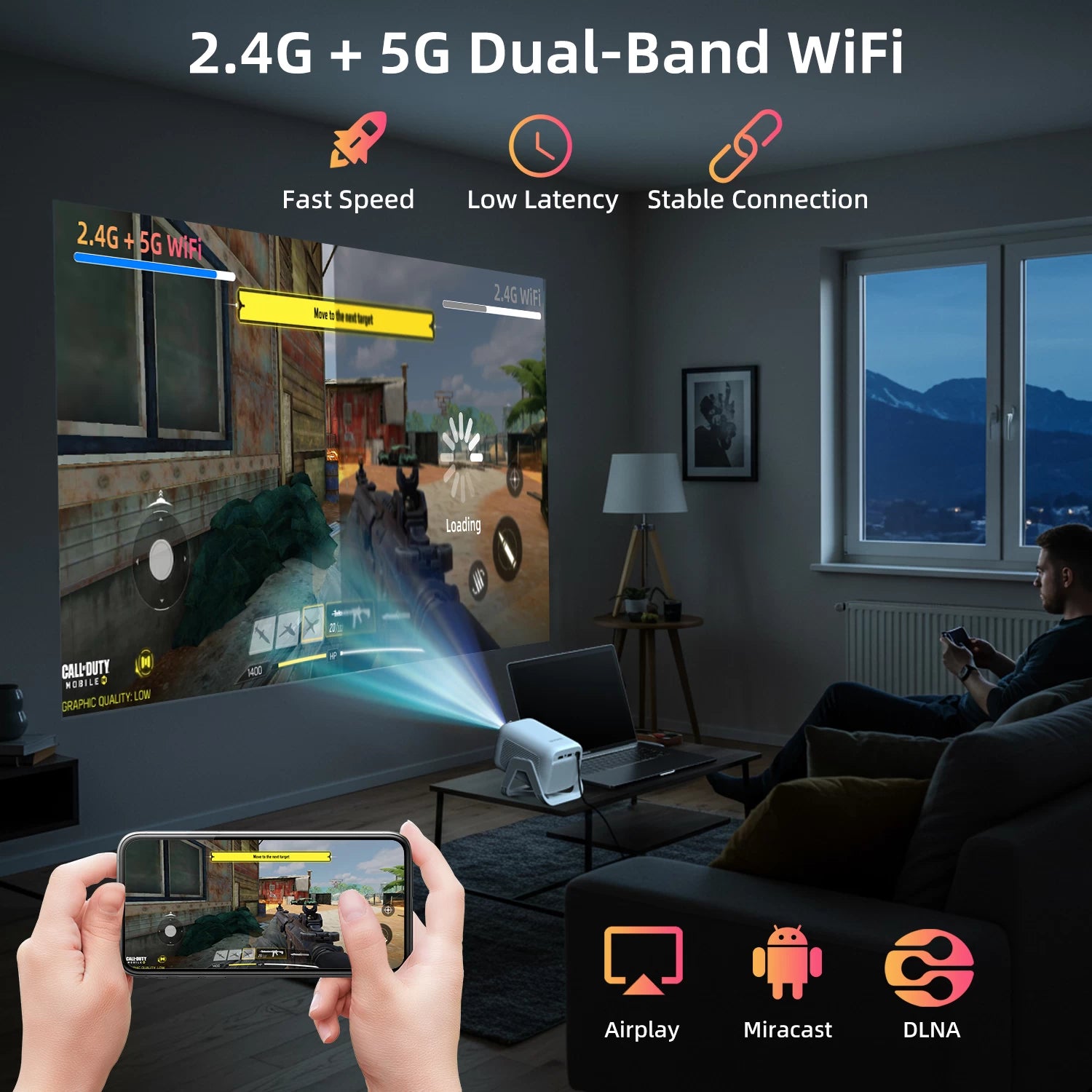 GOOJODOQ Projector AC1066
